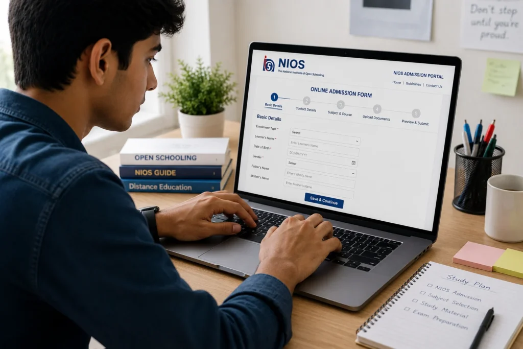 Student applying for NIOS Admission Online 2027