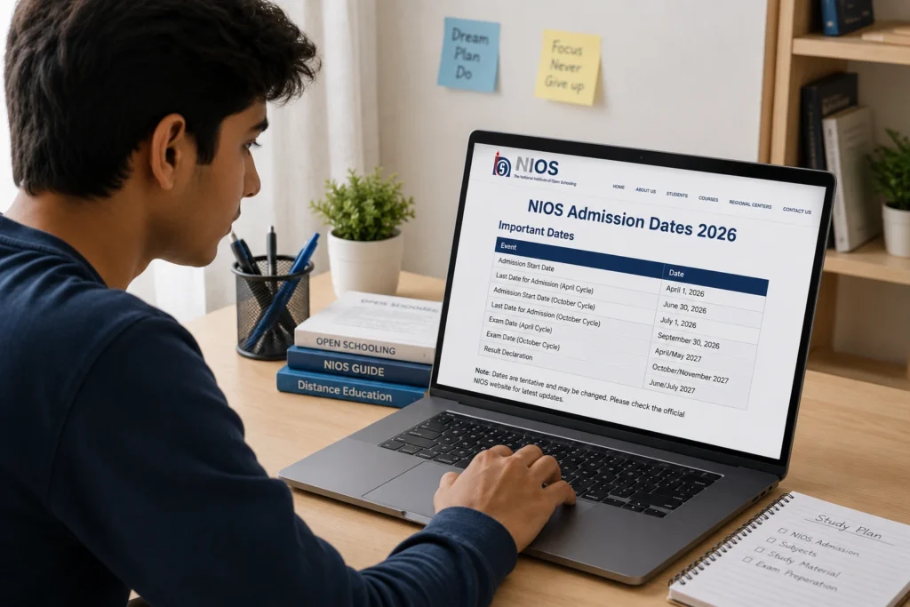NIOS Admission 2027 online registration process