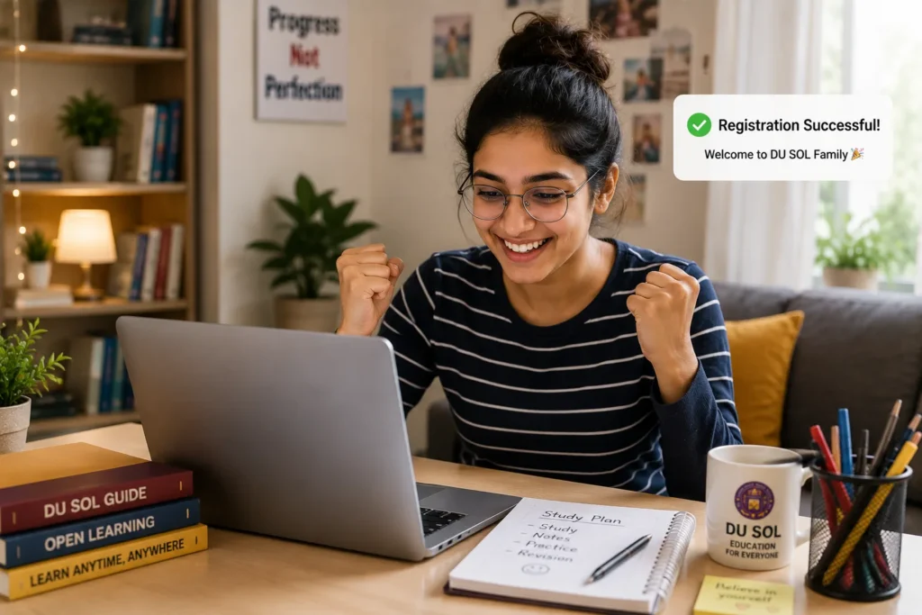 Students applying for DU SOL admission online