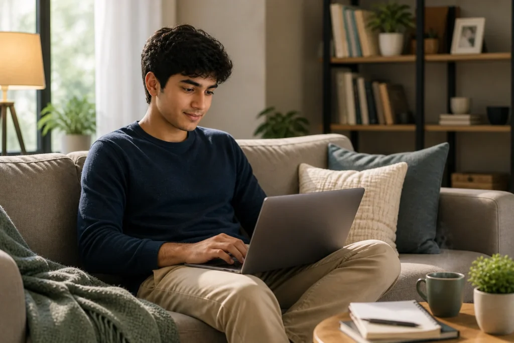 DU SOL distance education student studying online