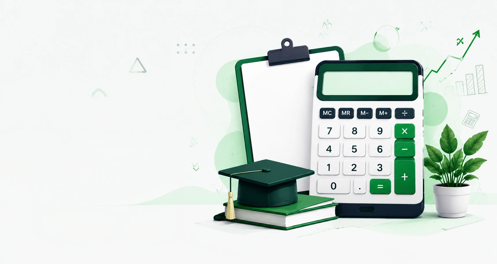 GPA to Percentage Calculator illustration with calculator, graduation cap, books and educational conversion elements