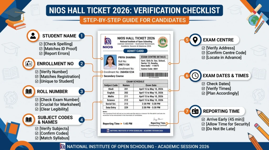 Important details to verify on NIOS Admit Card 2026