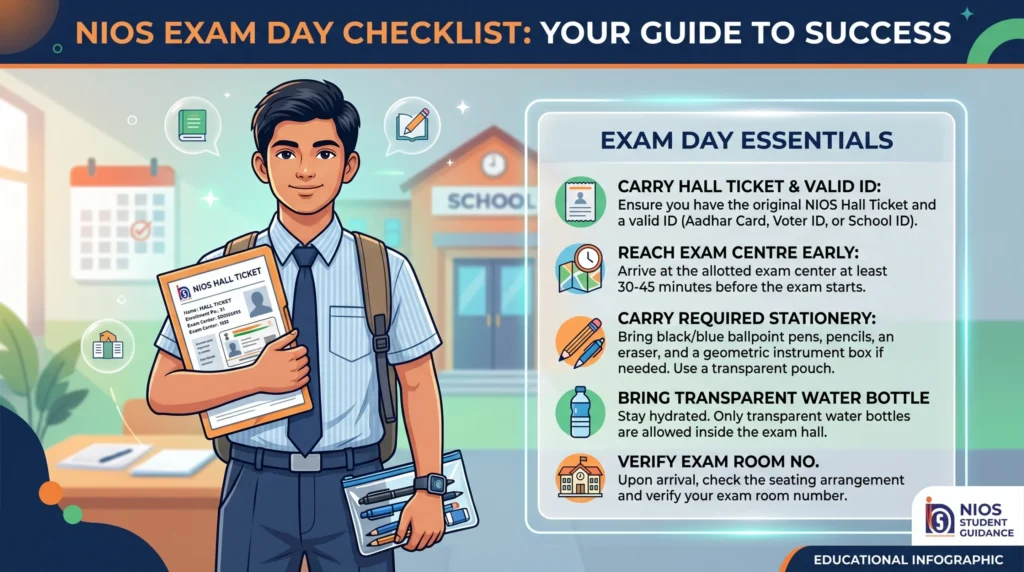NIOS exam day checklist and important student instructions