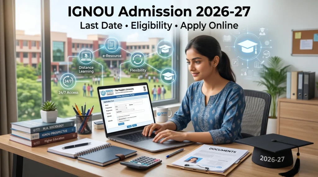  Student applying online for IGNOU Admission 2026-27 through the official admission portal.

