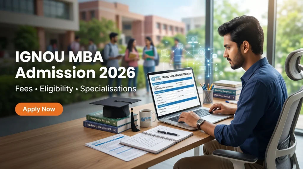 Student applying online for IGNOU MBA Admission 2026
