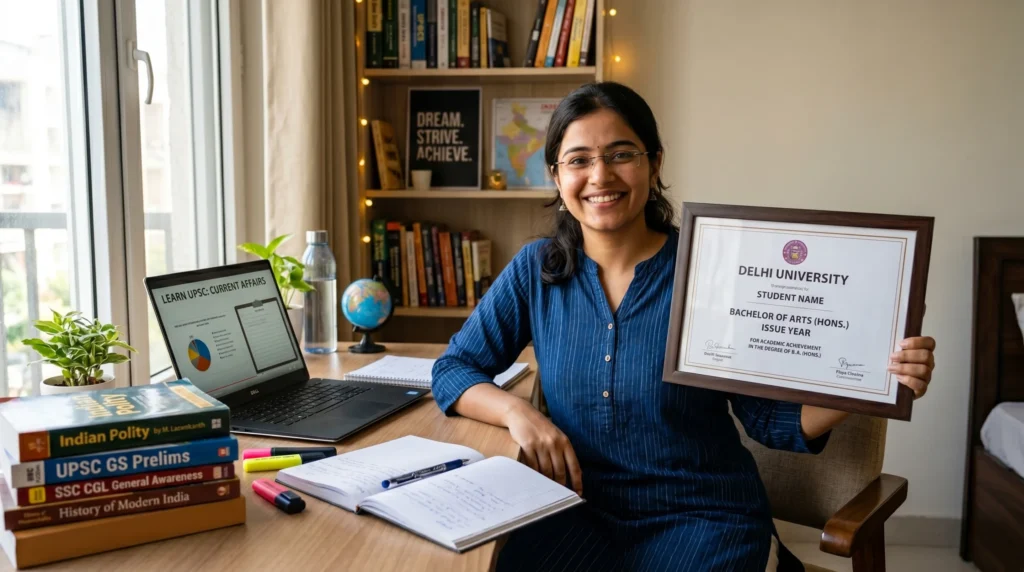 UGC-recognized online degree helping students prepare for government job exams